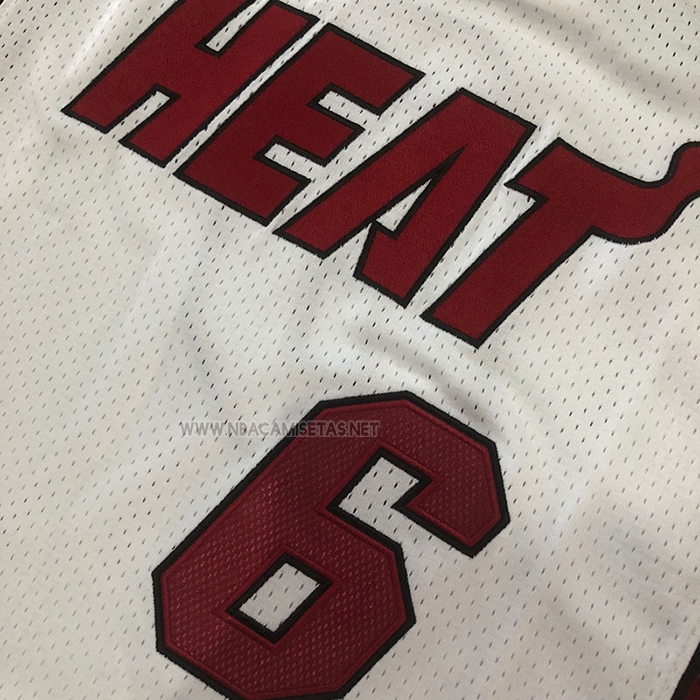 Camiseta Miami Heat LeBron James NO 6 Mitchell & Ness 2012-13 Blanco